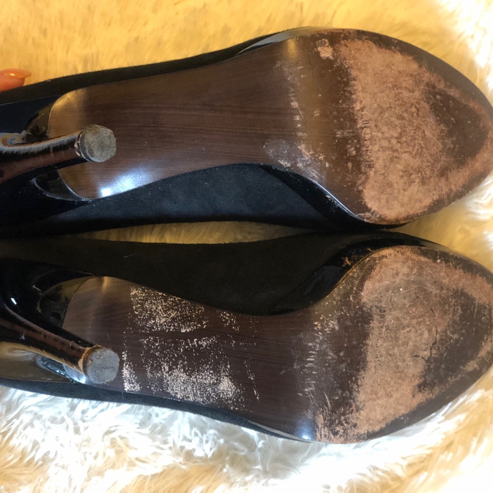 Stuart Weitzman Suede Open Toed Pumps - image 5